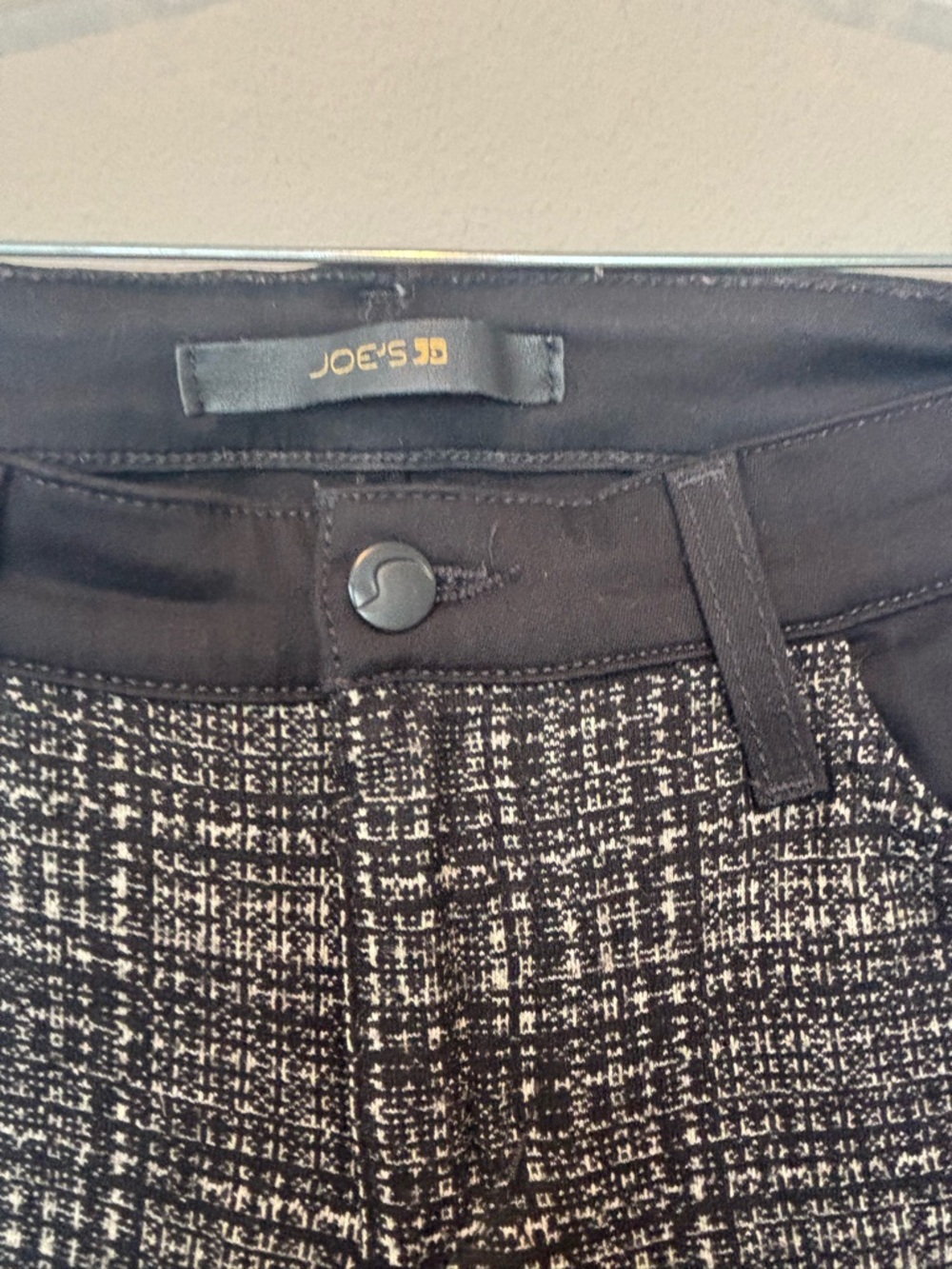 Joe's Jeans Black and White Tweed-Front Skinny Pants - Picture 3 of 5